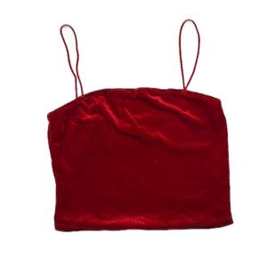 Red Velvet Crop Top Size Small